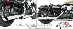 Screamin' Eagle® - Street Cannon Slip-On Mufflers - Sportster Shorty Dual