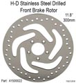 H-D Stainless Steel Drilled Front Brake Rotor