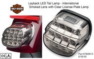 H-D Layback LED International Smoked Lens with Clear Licence Plate Lamp - 67800615