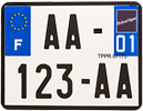 Plaque d'immatriculation des deux roues motorisés